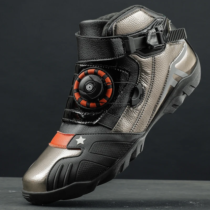 Botas de motocicleta impermeables para hombre y mujer, zapatos de carreras de locomotoras todoterreno anticaída, equipo de equitación, reflexión nocturna, Invierno