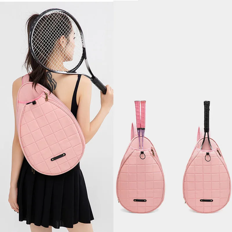 New Solid Badminton Bag Women's High-Value One-Shoulder Messenger Children's Portable Sports Men's Large-Capacity Tennis Bag