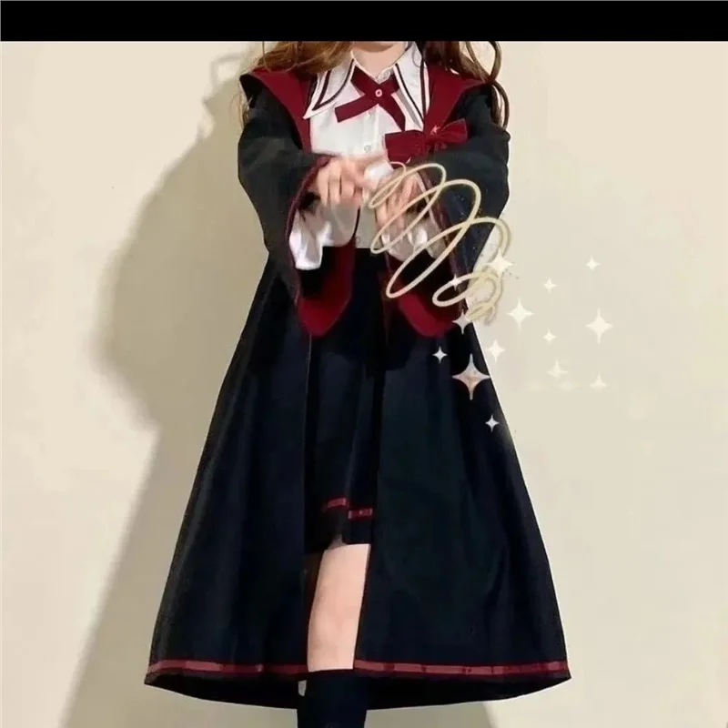 Loose Long Sleeve Jk Set for Women Korean Style Cute Magic Cloak Skirt Three Piece Suite Student Uniform Work Outfit Chinese ...