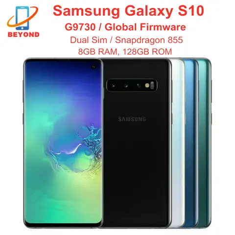 Samsung Galaxy S10 G9730 Dual sim 8GB RAM 128/512GB ROM 6.1" Octa Core Snapdragon 855 NFC 4G LTE Original Unlocked Cell Phone