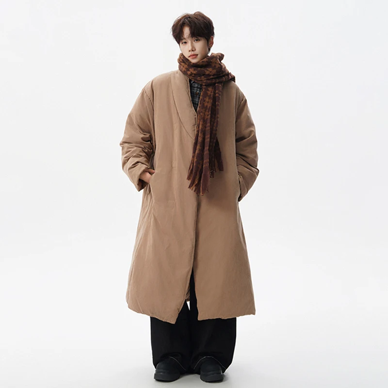 LUZHEN 2025 Winter New High Quality Thickened Warm Knee-length Padded Windbreaker Coat Men Fashion Handsome Male Clothes JY4849