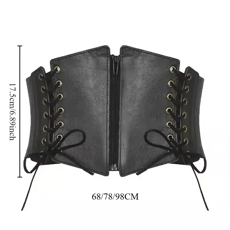 Faja con cinturón estilo Punk para mujer, cinturón ancho elástico Retro, camisa decorativa, vestido, abrigo, pantalones vaqueros, accesorio de ropa de cintura