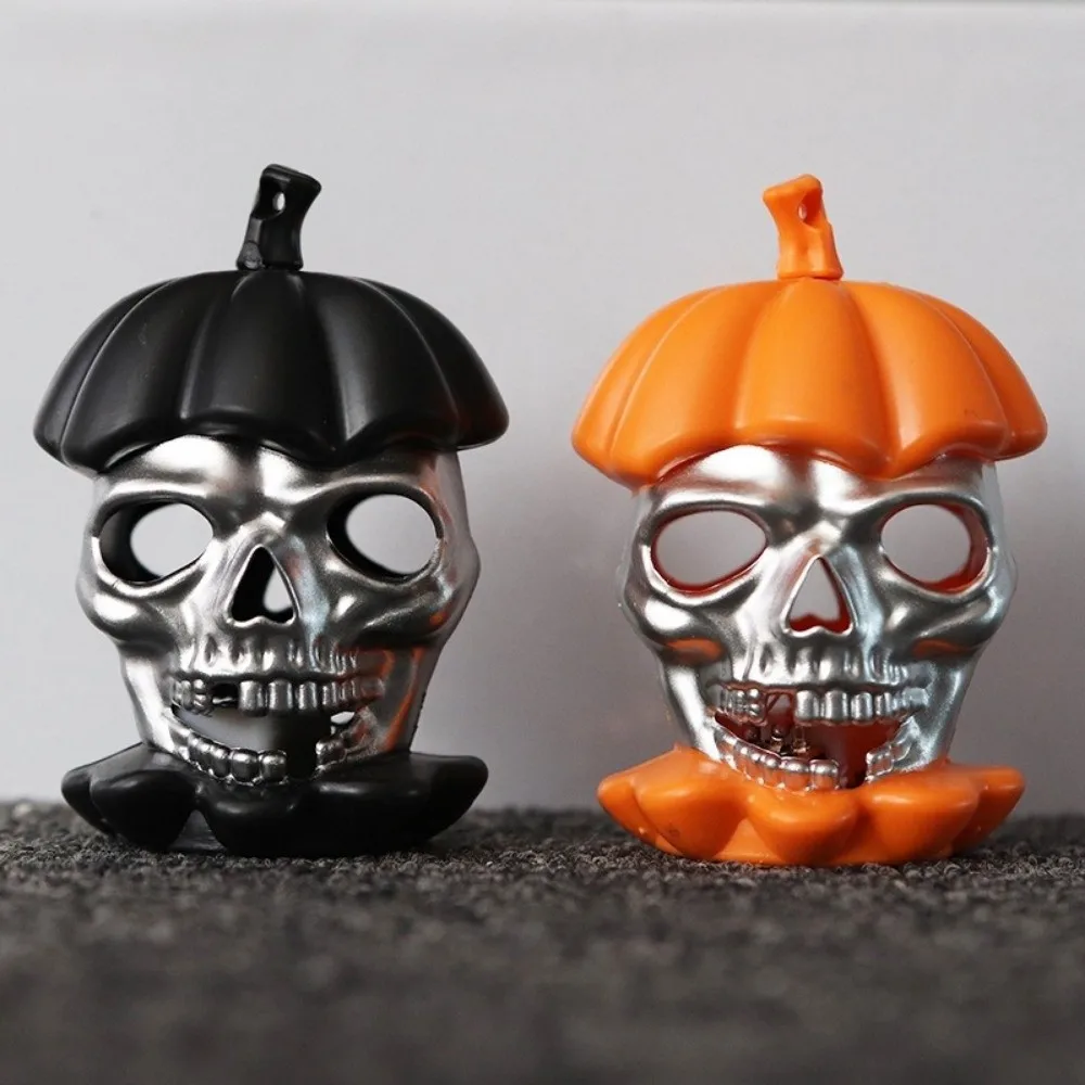 12-個の光るハロウィンパンプキンライトプラスチックポータブルスカルライト怖いクリエイティブパンプキンオーナメントナイトライトハロウィンパーティー