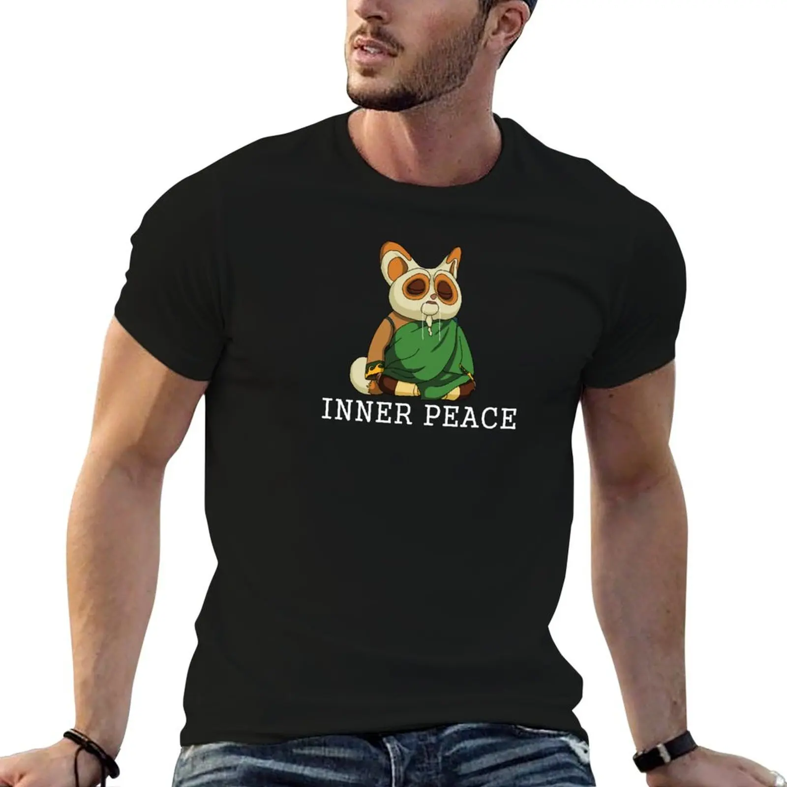 

Shifu inner peace T-Shirt t shirts for man cotton soft t shirts for man pack cotton t shirt man plain T-Shirt