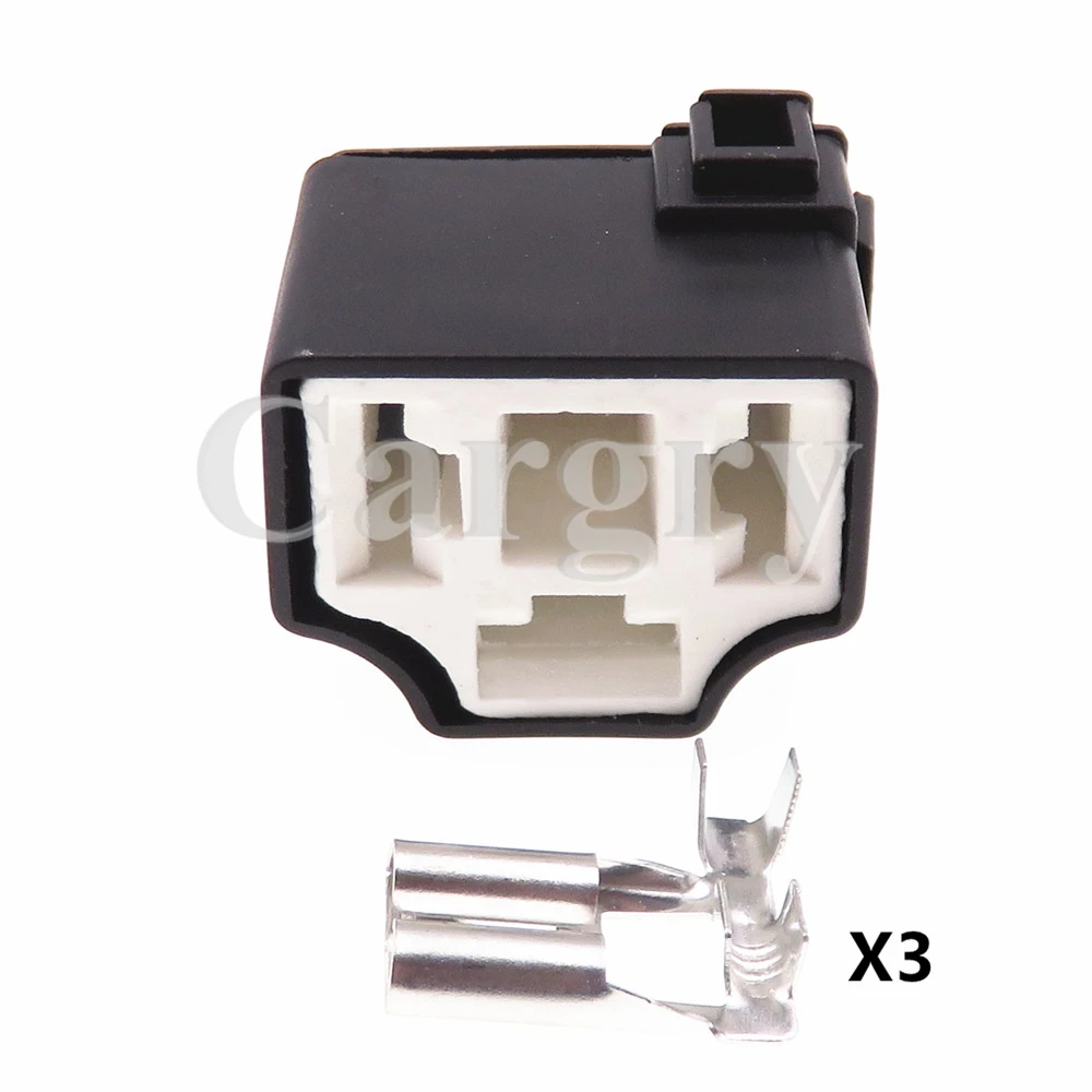 1 Set 3P Automotive Headlight Electric Wire Connector H4-2B AC Assembly Car High Current Plastic Housing Connector