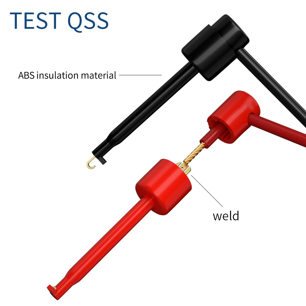 Imagem -06 - Qss-vermelho Preto Multímetro Test Lead Banana Plug Clips Gancho Fio de Cabo Conector Elétrico mm 100cm Q.70057b Pcs