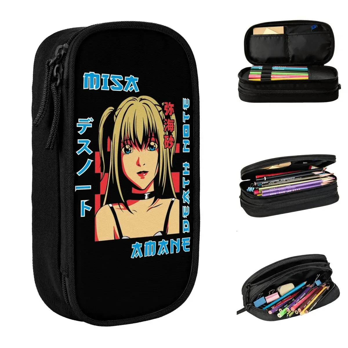 

Deaths Notes Amane Misa Pencil Cases Fashion Pen Bag Girls Boys Large Storage Students School Gifts Pencilcases