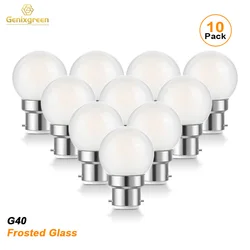 Dimmable globo Edison lâmpadas, B22, baioneta Base, G40, globo, vidro fosco, LED filamento Bombillas, decoração, espelho de vaidade lâmpada, 1.5W, 2700K