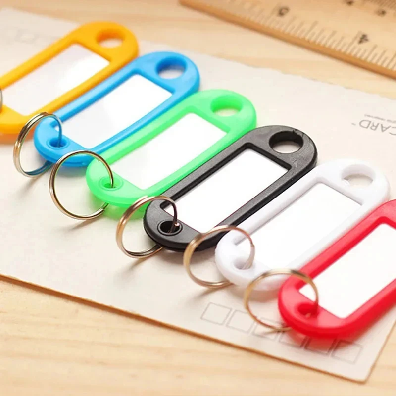 10/20 Pcs Plastic Key Tags Label Numbered Name Baggage Tag ID Label Name Tags With Split Ring For Baggage Key Chains Key Ring