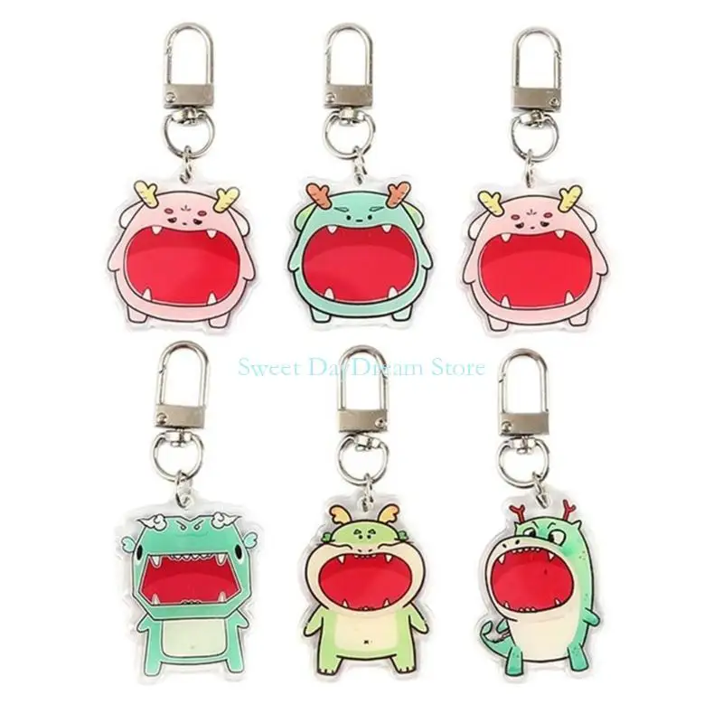 Y88C Lucky Dragon Acrylic Keychains Decorative Bag Charm Gift for Backpacks
