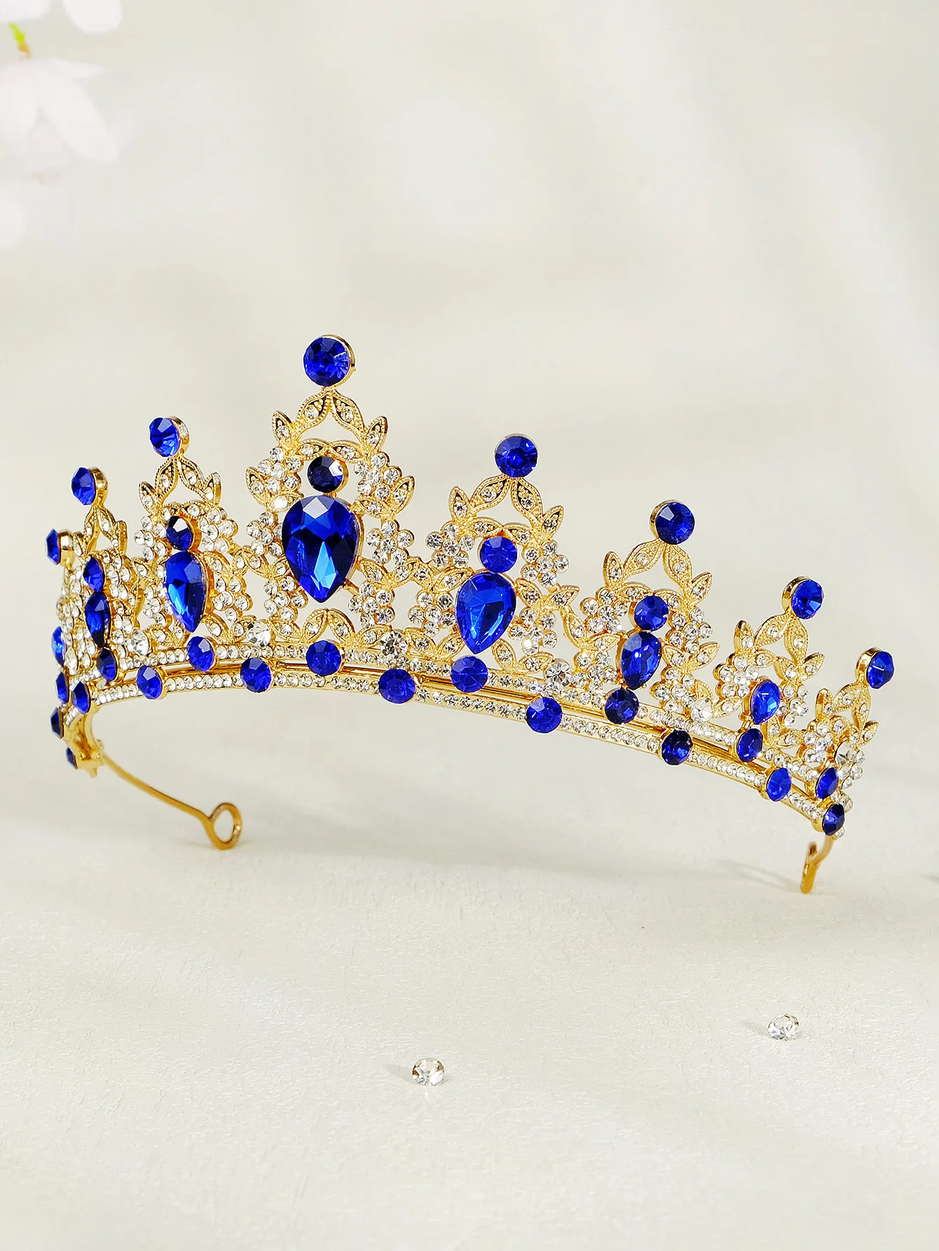 Mode Schwarz Kristall Haar Krone für Frauen Haar Zubehör Prom Gold Farbe Tiaras und Kronen Braut Haar Schmuck Geschenke – Detail 35