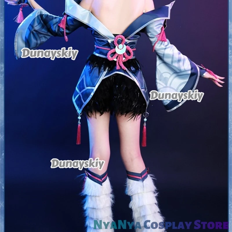 LOL Cosplay Pure Snow Moon Ahri Nine Tailed Fox Cosplay ktaJogo Anime Outfit Halloween Role Play Natal