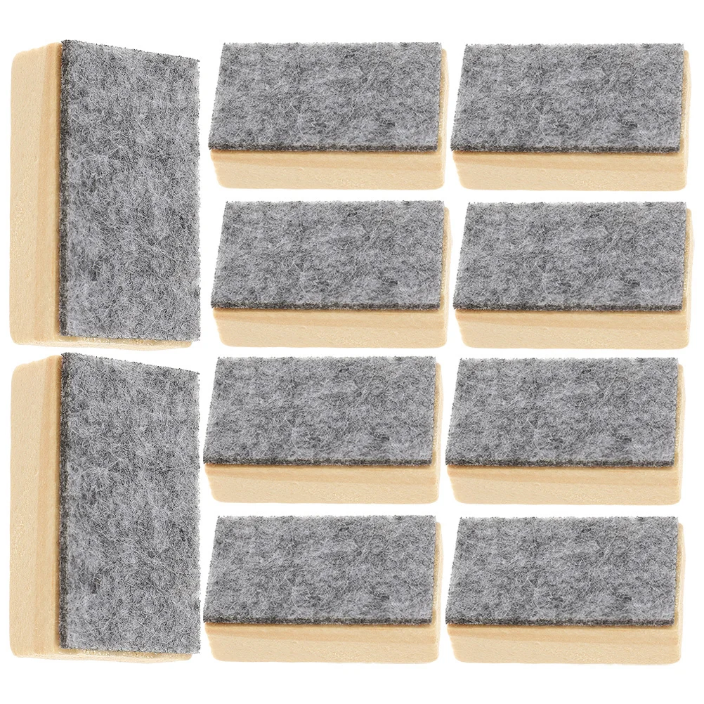 10 pçs borrachas de quadro negro de madeira feltro limpador de quadro livre de poeira borracha de giz sala de aula escritório mini borrachas de quadro branco