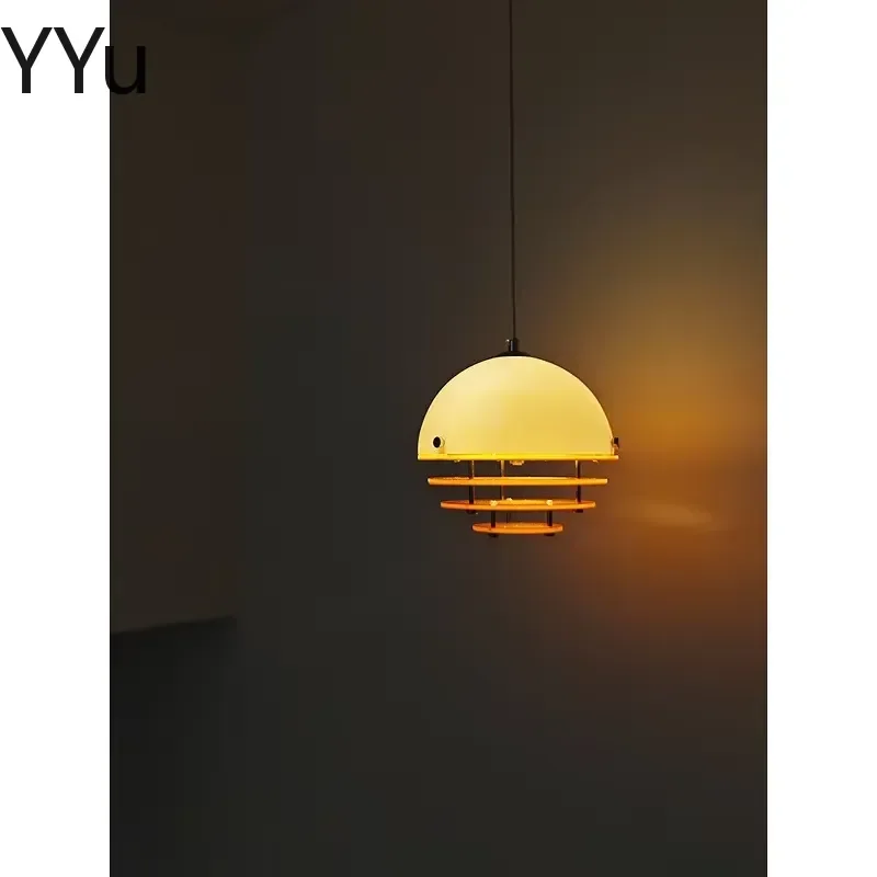 for Creative Designer Ambient Lighting Sunset Pendant Light Bedroom Bedside Hanging Lamp for Dining Table Bar Kitchen Islands