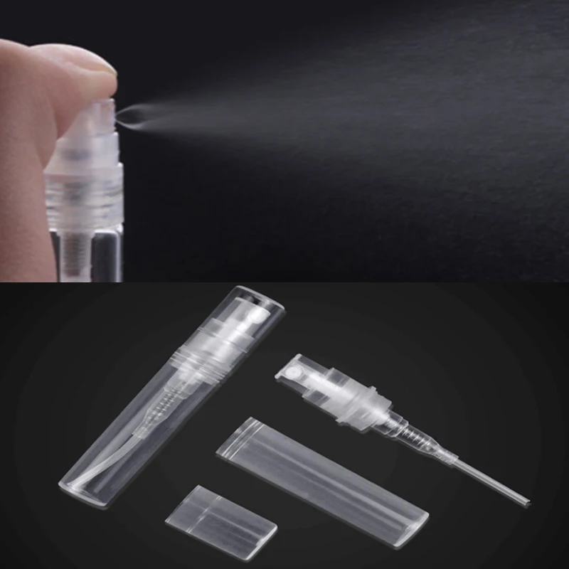 2ML 3ML 5ML 8ML10ML mini Protable plastic spray perfume bottle with Straight Draw Perfume Refill Tools