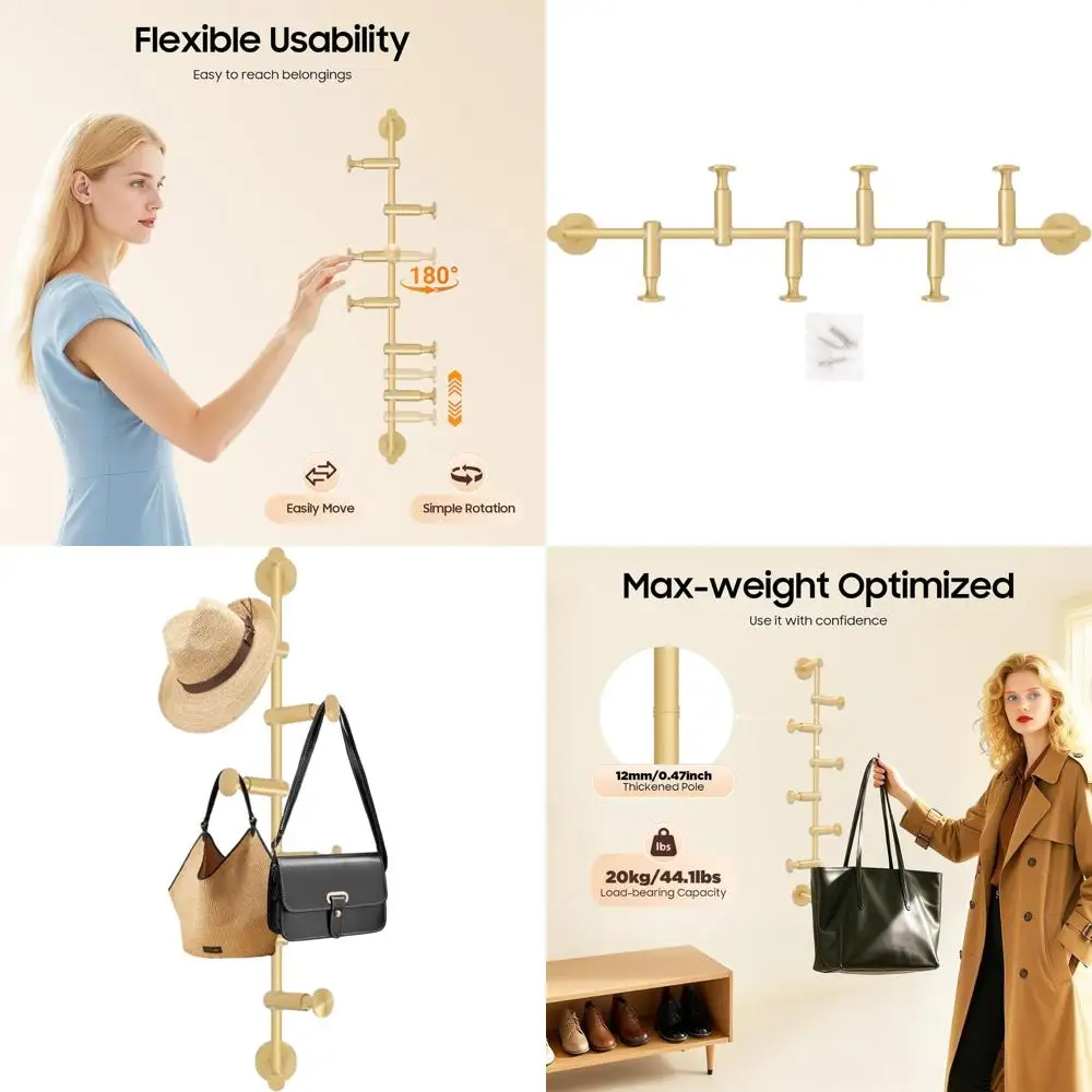 

Современная металлическая настенная вешалка с 6 крючками, вертикальный органайзер для прихожей