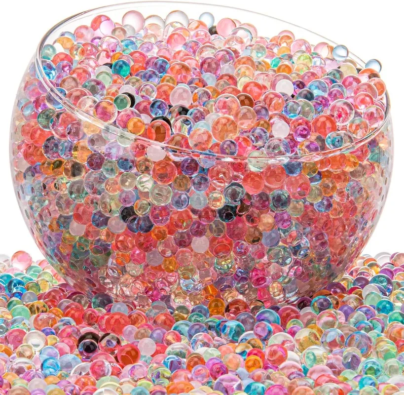 15,000 Pcs Rainbow Water Gel Jelly Beads, Gel Balls, Vase Filler for Centerpiece, Water Bead for Soilless Planting, Gel Blaster