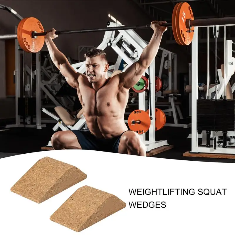 Calf Raise Block Portable Heel Elevated Squat Wedge Sturdy High-Density Cork Exercise Block Angled Gym Accessories For Weight