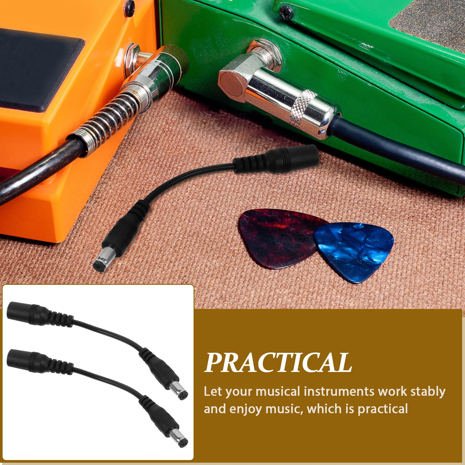 

2Pcs Musical Instrument Effector Converter Cable Professional Polarity Transition Reliable Anti-Interference Performance