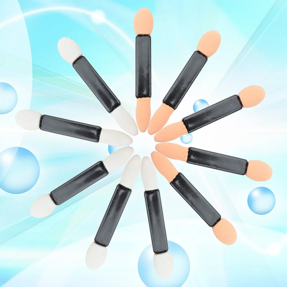 50 Uds pincel para sombra de ojos aplicador de esponja de látex de doble cara herramienta de maquillaje portátil para mujeres cepillo para mezclar cosméticos