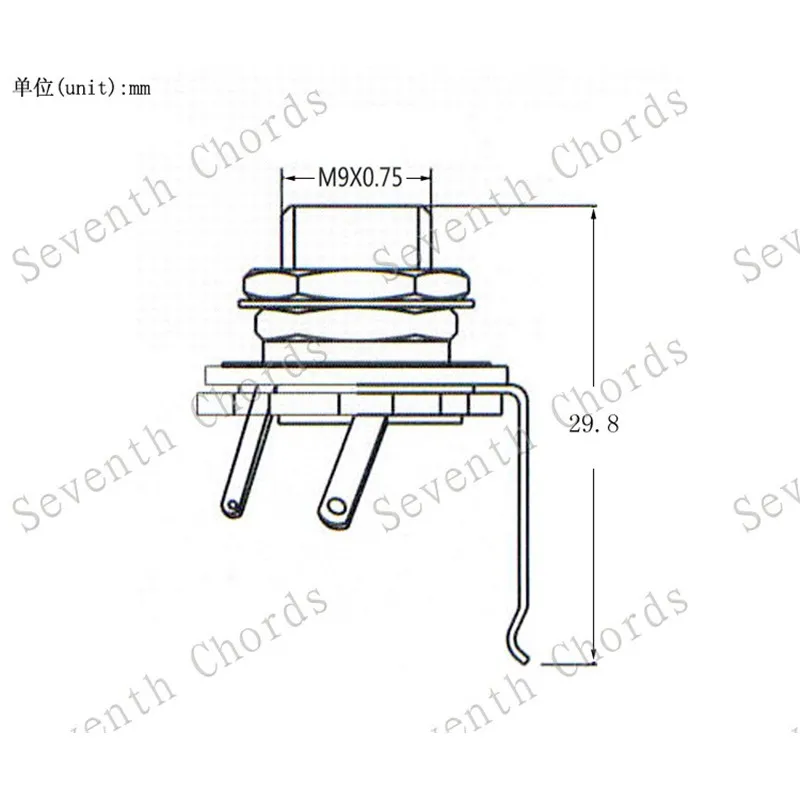 2Pcs Gold Silver Gun Black 1/4\