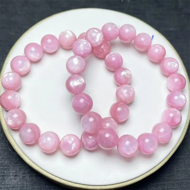 

11MM Natural Pink Mica Quartz Bracelet Reiki Healing Fengshui Stone Fashion Jewelry For Women Holiday Gift 1PCS