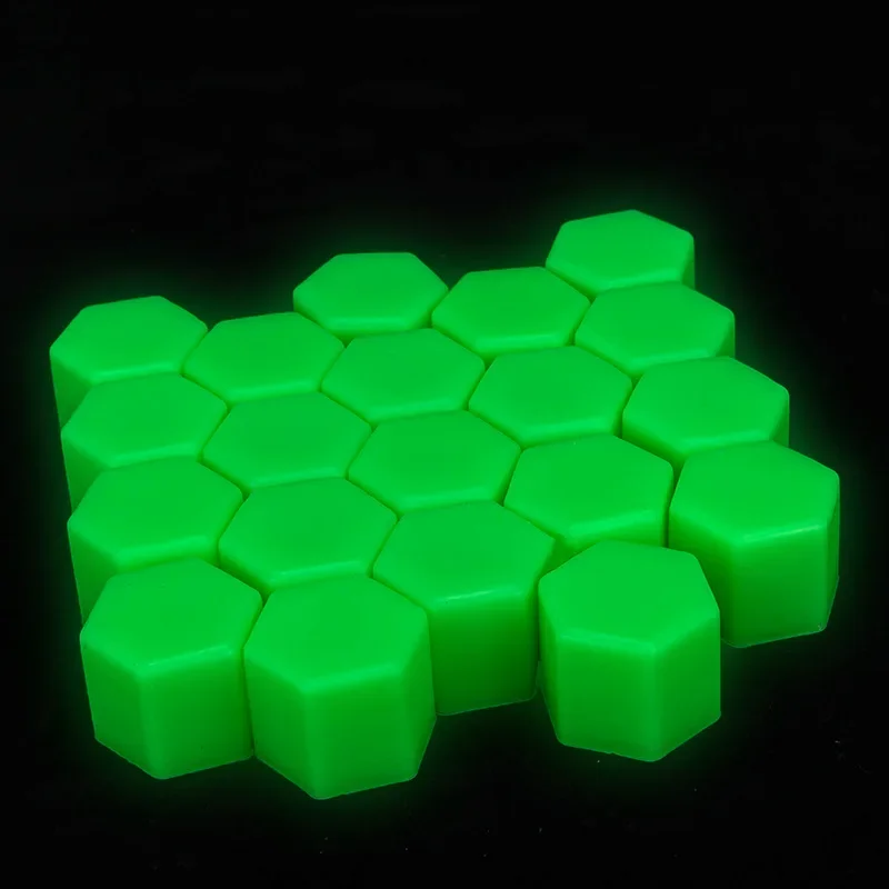 20Pcs Luminous Car Wheel Nuts Cap Protection Cover 17mm/19mm/21mm Silicone Auto Tyre Hub Anti Rust Caps Car Tire Screw Nut Caps