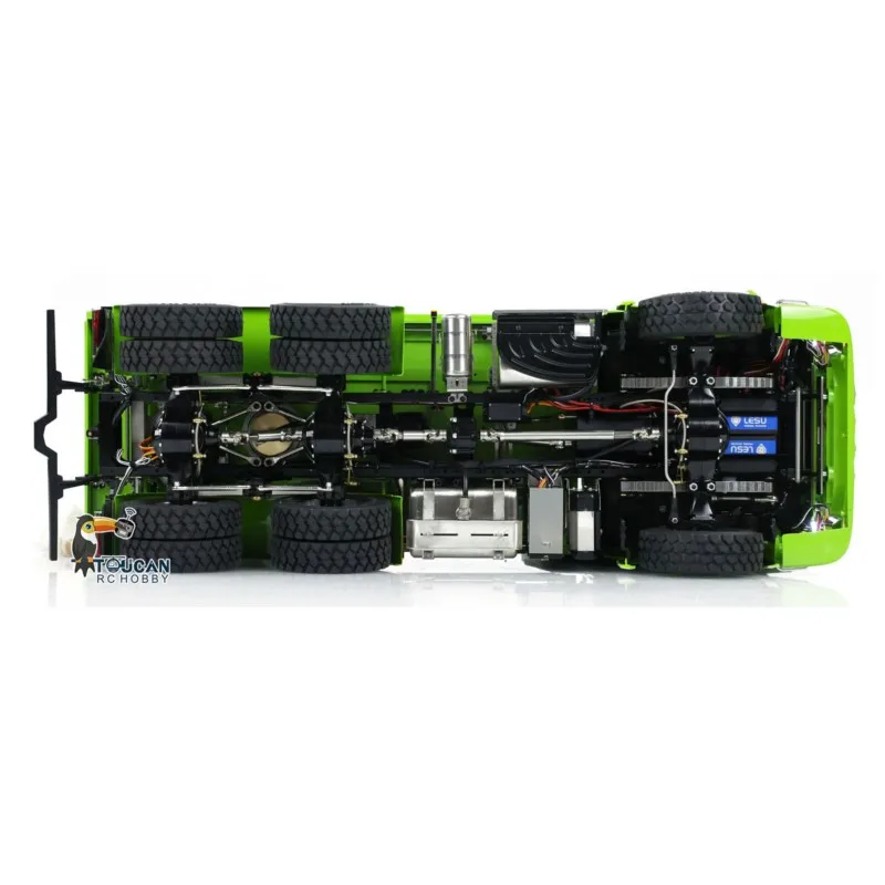 1/14 lesu 770s 6x6 rc caminhão basculante hidráulico 3 vias de controle remoto basculante metal 3 eixos basculante pintado luz sistema som modelo