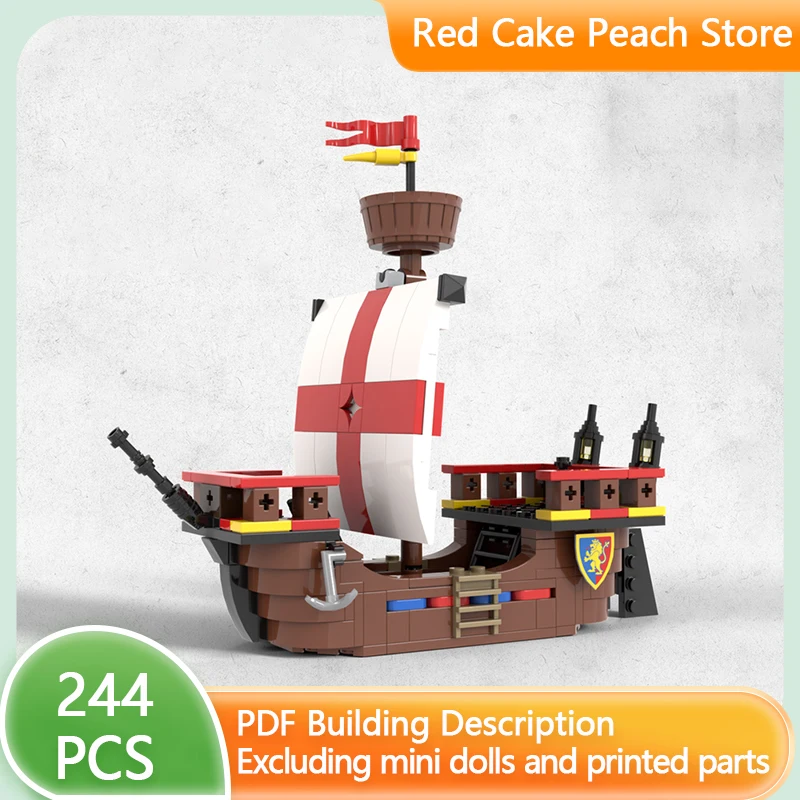 

Medieval Military Boats Model MOC Building Bricks A Castle Ship Modular Technology Gifts Holiday Assemble Children Toys Suit