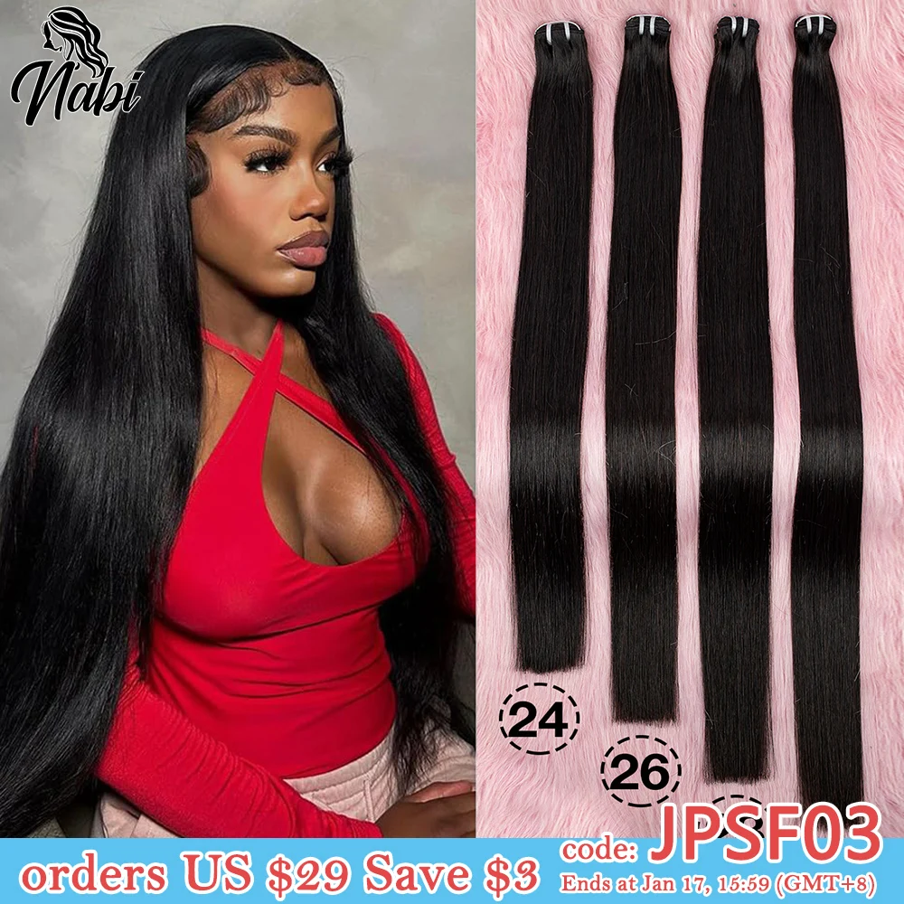 Nabi 16A Silky Straight Human Hair Weaving Bundles 100% Vietnamese Human Hair Bundles Sew-in Wigs For Black Women