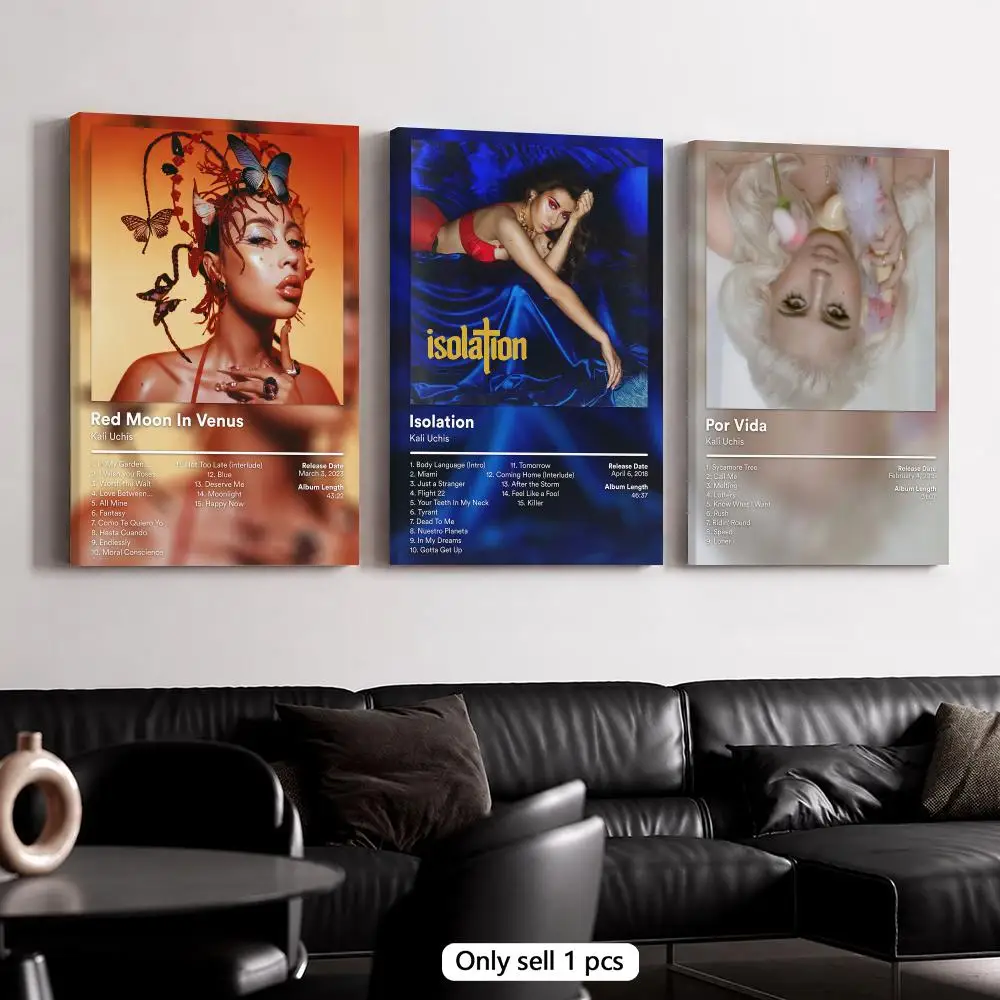 K-Kali Uchis Album Cover Framed Wall Painting Canvas Poster Wooden Stretcher Frame Inner Frame Kit for Wall Art Painting