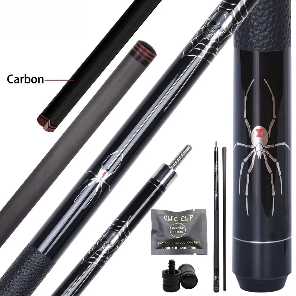 

Real Leather Warp Billiard Pool Cue Carbon Fiber Shaft 12.5mm Tip Size