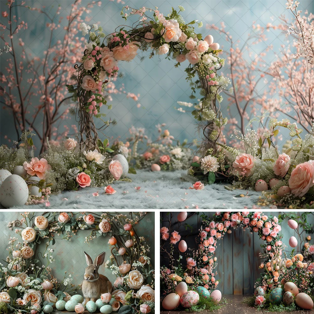 

Spring Easter Arch Flower Wall Photography Backdrop Birthday Party Adult Wedding Children Art Portrait Decoration Photo Props