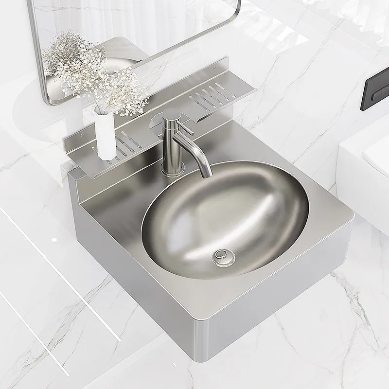 304 Stainless Steel Wall Hung Basin, Mini Hand Washing Sink for Small Apartment & Utility Room