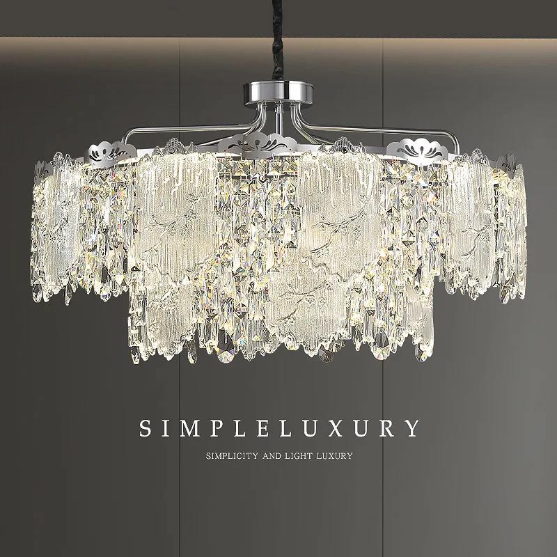 

New French Romantic Retro K9 Crystal LED Chandelier Luxury Living Room Bedroom Dining Room Lights Villa Wine