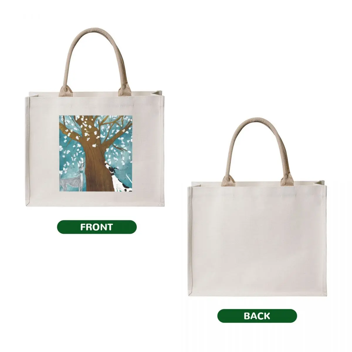 Greyhounds under the cherry blossom tree Tote Bag Women's tote bag Handbags women the tote bag
