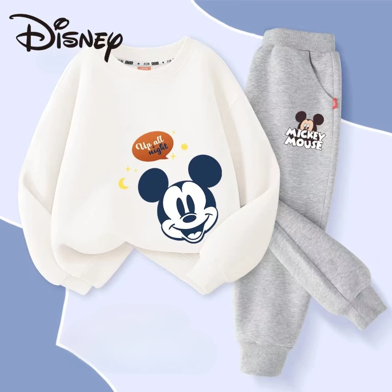 Autumn Baby Girl Boy Clothes Set Children Disney Mickey Printing Sweatshirt Top and Pants Bottom Two Piece Suit Kid Tracksuit