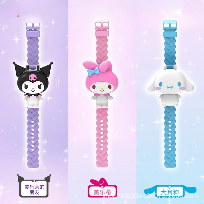 My Melody Kuromi Transformer Uhr Anime Charakter Cinnamoroll Modellierung Zubehör Kawaii Kinderspielzeug Mädchen Geschenk