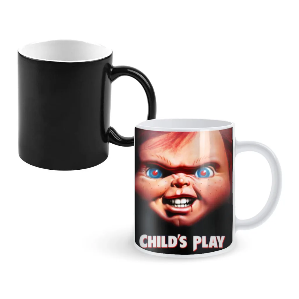 Horror Movie Chucky Child's Play Creativity Change Color Chang mug Ceramic mug Hot Coffee Cup Breakfast Cup mug Friend Gift