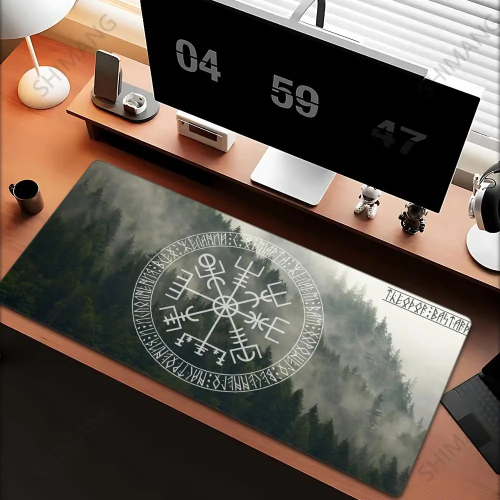 

Viking-Vegvisir Logo Mousepad INS Tide Large Thickened Mouse Pad Oversized Gaming Keyboard Notebook Table Mat for PC Computer
