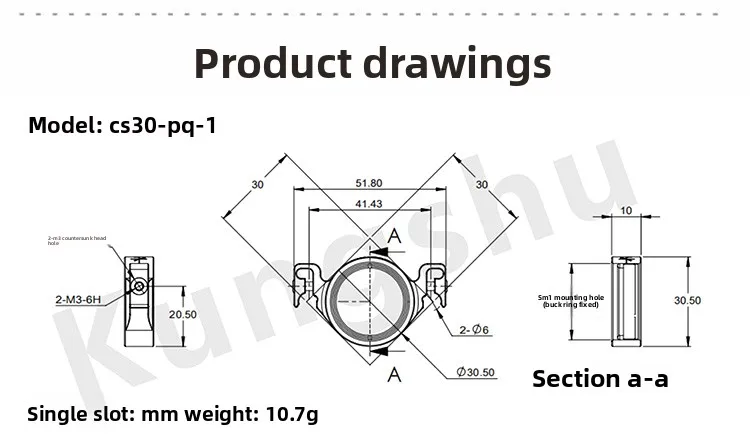 Série CS30-PQ\ Plaque de cage à dégagement rapide 30 mm\ Système de cage optique\ DCP1