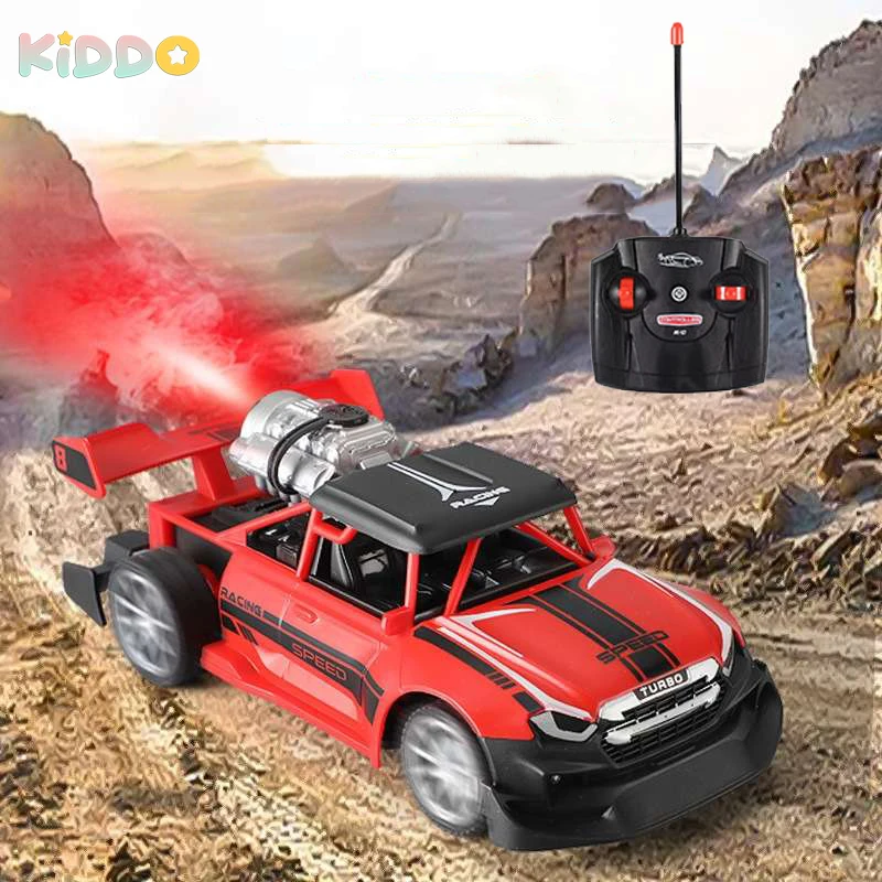 1:20 samochód RC Drift Stunt z oświetleniem natryskowym zdalnie sterowany radiowo samochód wyścigowy dla dzieci samochody i ciężarówki zabawki dla