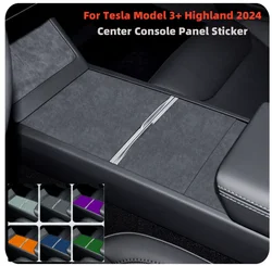 For Tesla Model 3+ Highland 2024 Center Console Panel Sticker Suede Film Carbon Central Control Cover Car Interior Accessories