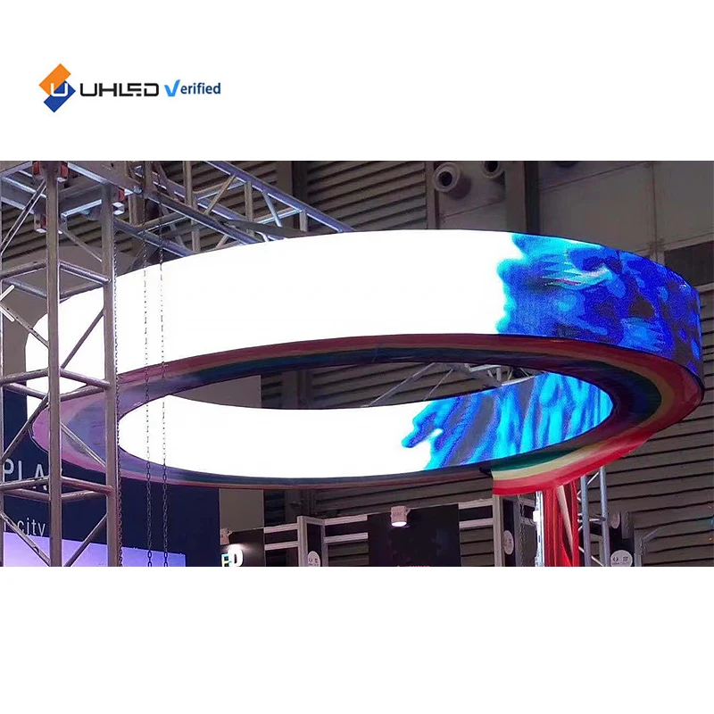 سطوع عالية داخلي شاشة عرض LED لوحات RGB LED وحدات P3.076MM 320*160 لينة LED وحدة شاشة غير منتظمة #5