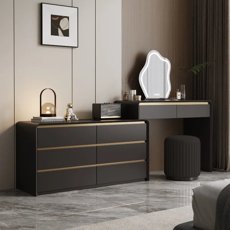 

Modern Wooden Dressing Table Flowers Storage Organizer Mirror Dressing Table Vanity Design Tocadores Para Maquillaje Furnitures