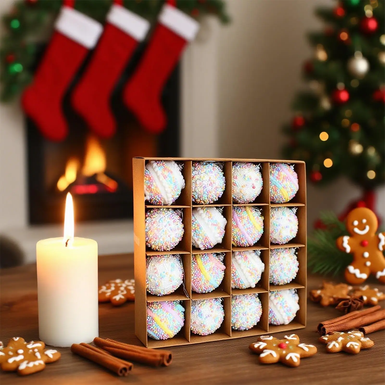 

Christmas Ball Ornament 16 Pieces Shatterproof Tree Decoration Foam Ball Pendant Colorful Holiday Ornaments for Porch