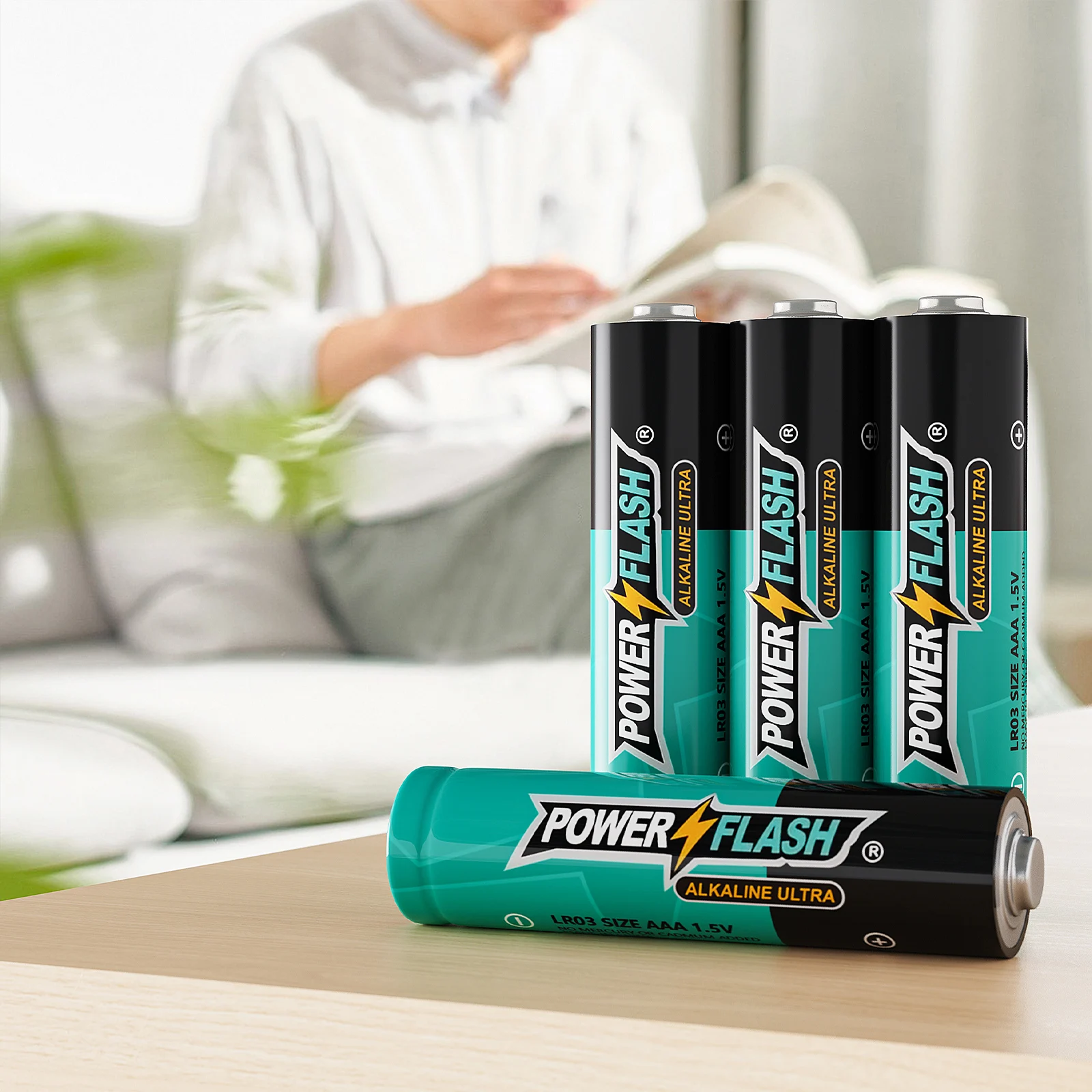 Powerflash Aa-12Pack Batteries Power, Leak-Resistant Design, 10-Year Freshness Guarantee, Alkaline Premium Batteries
