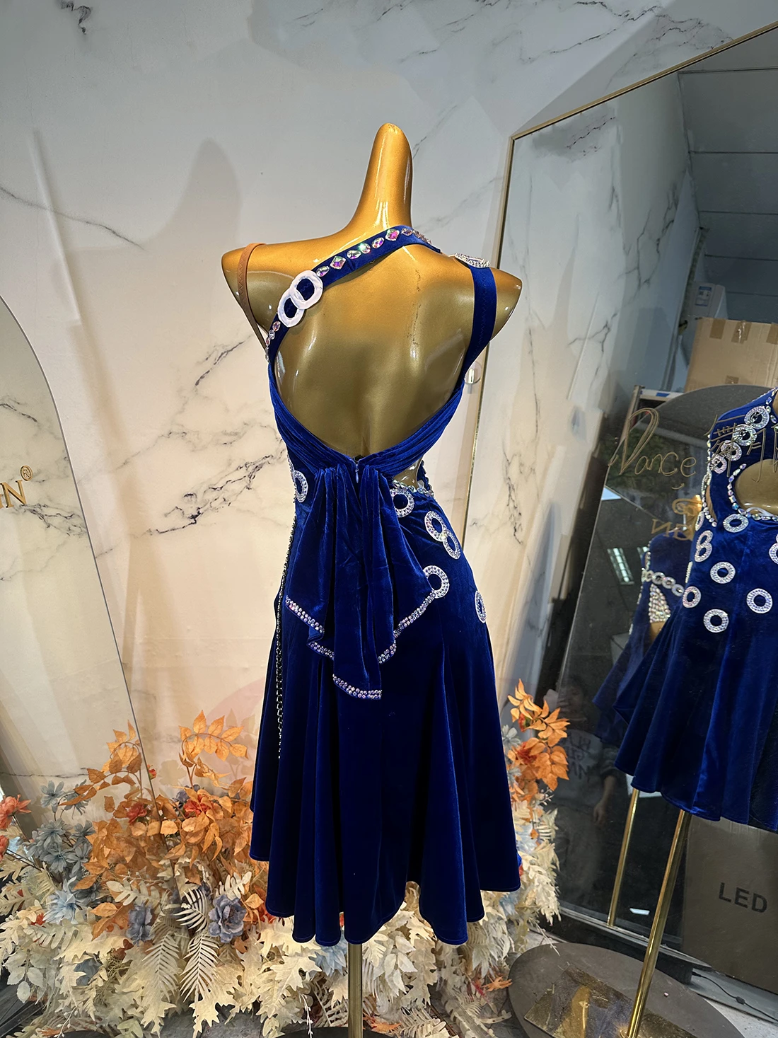 زي الرقص اللاتيني، حجر الراين، خاتم مخصص عالي الجودة، تنورة مقسمة، فستان أداء السامبا للنساء والكبار والأطفال