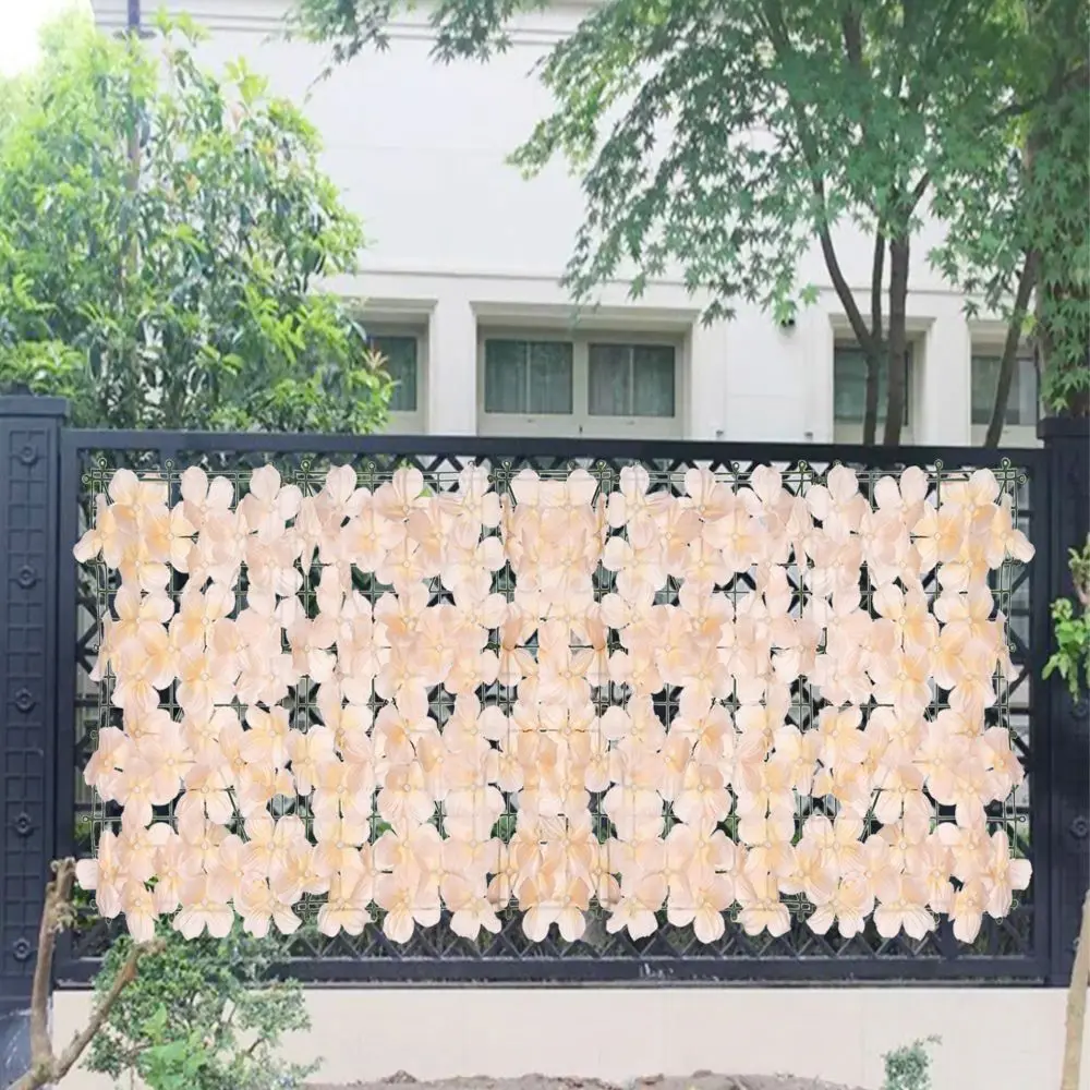 0.5x1M Garden Flowers Fence Balcony  Screen Wall Decor Wall Screen Artificial Fence Hydrangea Row Artificial Sakura Guardrail