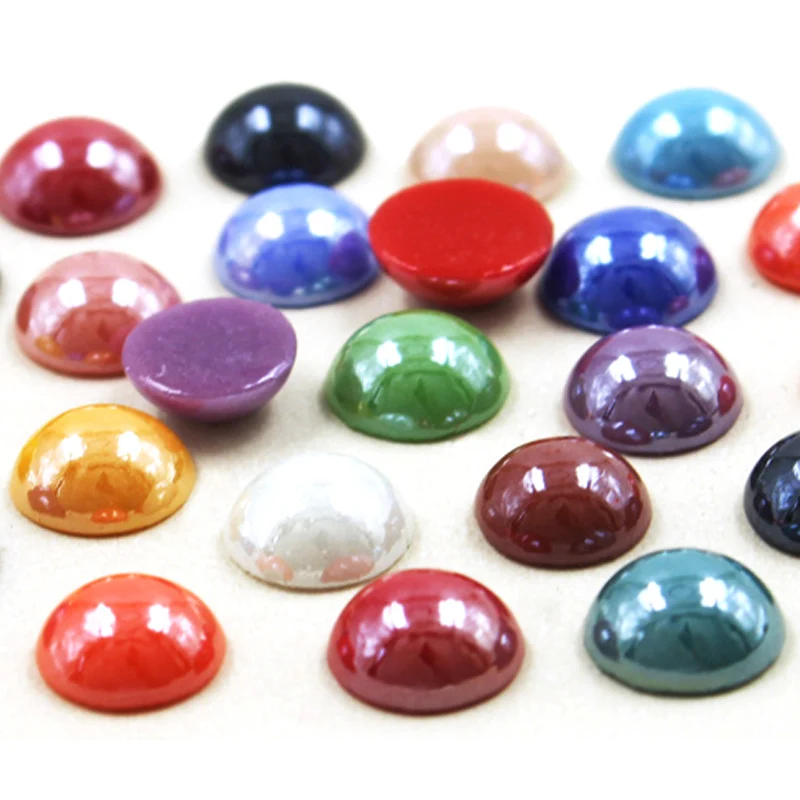 Mix Colors Sizes Ceramic Imitation Pearls 2/3/4/6/8/10mm Non Hot Fix Half Round Bead Glitters For Nail Art DIY Crafts Decoration